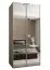 Kleiderschrank / Schiebetürenschrank | 245,5 x 100 x 64 cm | Farbe: Kaschmir | 6 Fächer | 6 Einlegeböden | 2 Kleiderstangen | 2 Schiebetüren | Soft-Close