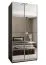 Kleiderschrank / Schiebetürenschrank | 6 Fächer | Soft-Close | 245,5 x 120 x 64 cm | 6 Einlegeböden | 2 Kleiderstangen | 2 Schiebetüren | Farbe: Schwarz
