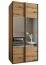 Kleiderschrank / Schiebetürenschrank | 2 Schiebetüren | 2 Kleiderstangen | Farbe: Eiche Artisan | Spiegel | Soft-Close | 6 Fächer | 245,5 x 110 x 64 cm