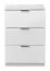 Nachtkommode Sabadell 21, Farbe: Weiß / Weiß Hochglanz - 67 x 45 x 38 cm (H x B x T)