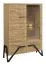 Vitrine Kastav 11, Farbe: Eiche / Schwarz, teilmassiv - 140 x 100 x 40 cm (H x B x T)