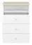 Kinderzimmer - Kommode Egvad 11, Farbe: Weiß / Buche - Abmessungen: 95 x 74 x 40 cm (H x B x T), mit 3 Schubladen und 1 Fach