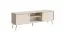 TV-Board / TV-Schrank mit zwei Türen Egaleo 04, vier Fächer, Farbe: Beige, ABS-Kanten, Griffe & Beine: Metall, Maße: 43 x 87 x 66 cm