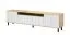 TV-Schrank mit Push-to-open Funktion Cienequillas 05, Farbe: Eiche Artisan / Weiß, ein Kabelloch, Beine: Schwarz, Maße: 54 x 200 x 40 cm, vier Fächer
