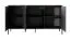 Schlichte Kommode mit drei Türen Raoued 03, Farbe: Anthrazit - Abmessungen: 81 x 153 x 39,5 cm (H x B x T)