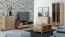 Vitrine Alotau 10, Farbe: Eiche - Abmessungen: 200 x 80 x 40 cm (H x B x T)