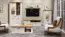 Vitrine Lotofaga 08, Farbe: Weiß / Walnuss - 132 x 67 x 48 cm (H x B x T)