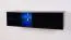 Schwarzer TV-Unterschrank mit blauer LED-Beleuchtung Möllen 22, Farbe: Schwarz - Abmessungen: 30 x 120 x 40 cm (H x B x T), mit Push-to-open Funktion