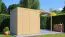 Gerätehaus Greven 03 mit Anbaudach, Naturbelassen - 18 mm Elementgartenhaus, Nutzfläche: 7,52 m², Flachdach