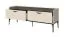 TV-Unterschrank mit 2 Schubladen | Creme | 66 x 167 x 50 cm | Soft Close System | abgerundete Ablagefläche in Eiche-Grau-Dekor | Metallbeine
