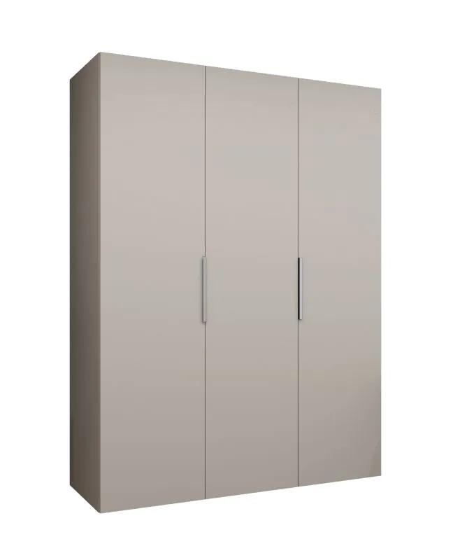 Drehtürenschrank mit 1,5 Meter breite Korab 21, Farbe: Kaschmir, drei Türen, Soft-Close-Funktion, zwei Fächer, Griffe: Kaschmir, zwei Kleiderstangen, Kleiderschrank