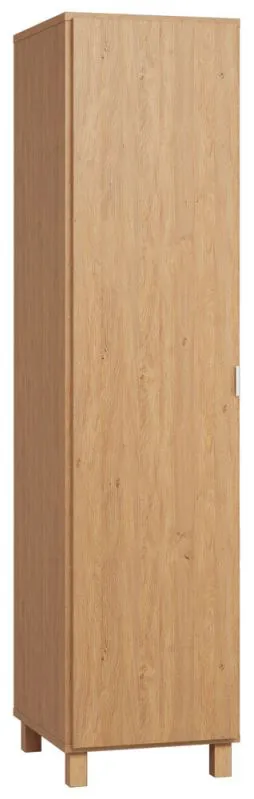 Schmaler 47 cm breiter Kleiderschrank mit 1 Tür | Farbe: Eiche Abbildung