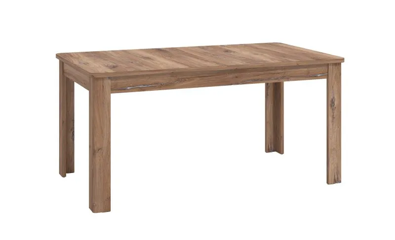 Ausziehbarer Esstisch Palilula 04, aus hochwertigen Materialien, Farbe: Eiche Flagstaff, ABS-Kantenschutz, Maße: 160 x 90 cm, ausziehbar bis 200 cm