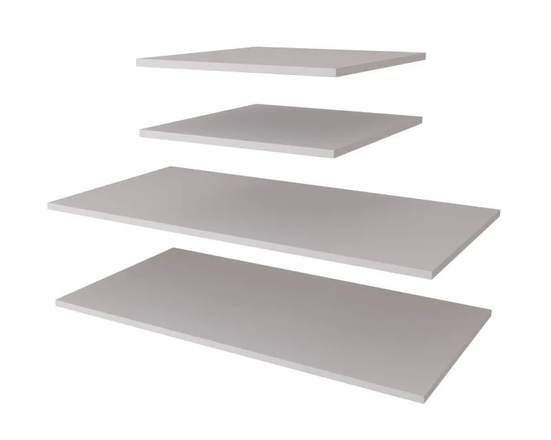 Holzeinlegeboden für Kleiderschrank | 4er Set | Farbe: Weiß | für Schränke mit der Breite: 150 cm