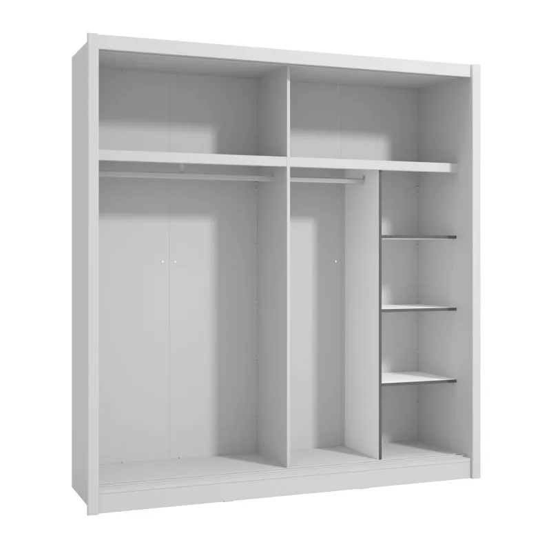 Funktionsregal für Schwebetürenschränke, Weiß, Maße: 153 x 48 x 41,5 cm, für 200 cm breite Schränke