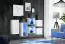 6er Set Hängeschränke und Hängevitrinen Volleberg 97, Farbe: Weiß - Abmessungen: 80 x 150 x 25 cm (H x B x T), mit LED-Beleuchtung