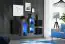 Dunkles Set von Hängeschränke / Hängevitrinen Volleberg 106, Farbe: Schwarz / Grau - Abmessungen: 80 x 150 x 25 cm (H x B x T), mit LED-Beleuchtung