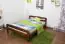 Kinderbett / Jugendbett Kiefer Vollholz massiv Nussfarben A6, inkl. Lattenrost - Abmessung 140 x 200 cm