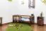 Kinderbett mit Absturzsicherung Kiefer Vollholz massiv Nussfarben A17, inkl. Lattenrost - Abmessung 70 x 160 cm 