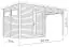 Gartenhaus Kiel 02 mit Anbaudach inkl. Fußboden und Dachpappe, Weinrot lackiert - 19 mm Elementgartenhaus, Nutzfläche: 5,10 m², Flachdach