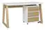 Schreibtisch "Merosina" 06, Farbe: Eiche Artisan / Weiß - Abmessungen: 76 x 135 x 65 cm (H x B x T)