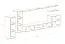 Schlichte Wohnwand Kongsvinger 11, Farbe: Eiche Wotan / Grau Hochglanz - Abmessungen: 160 x 330 x 40 cm (H x B x T), mit genügend Stauraum