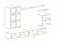 Außergewöhnliche Wohnwand Kongsvinger 15, Farbe: Weiß Hochglanz / Eiche Wotan - Abmessungen: 160 x 270 x 40 cm (H x B x T)