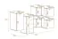 Elegantes Set von Hängeschränke / Hängevitrinen Volleberg 99, Farbe: Grau - Abmessungen: 80 x 150 x 25 cm (H x B x T), 6 teilig