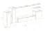 Schlichte Wohnwand Kongsvinger 11, Farbe: Eiche Wotan / Grau Hochglanz - Abmessungen: 160 x 330 x 40 cm (H x B x T), mit genügend Stauraum