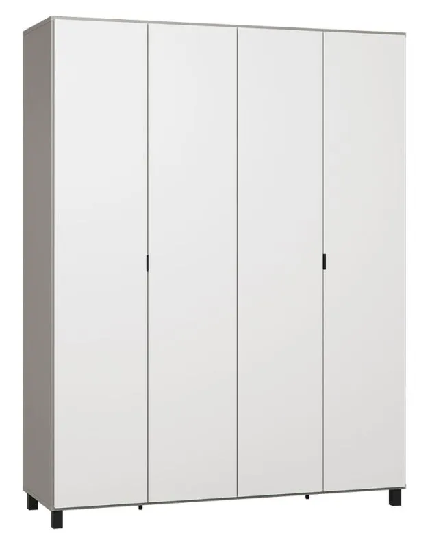 Drehtürenschrank / Kleiderschrank Pantanoso 40, Farbe: Grau / Weiß - Abmessungen: 239 x 185 x 57 cm (H x B x T)