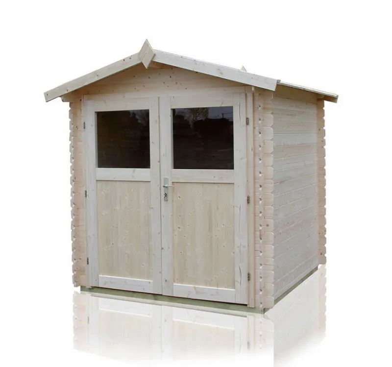 Holz-Gartenhütte 2,4 x 2,4 Meter (inkl. Dach) | Naturbelassen | Satteldach Abbildung