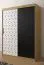 Eleganter Kleiderschrank mit fünf Fächern Dom 14, Farbe: Eiche Artisan / Weiß matt / Schwarz matt - Abmessungen: 200 x 150 x 62 cm (H x B x T), mit genügend Stauraum