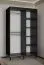 Moderner Kleiderschrank mit einer Spiegeltür Jotunheimen 88, Farbe: Schwarz - Abmessungen: 208 x 120,5 x 62 cm (H x B x T)