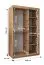 Kleiderschrank Jorasses 06, Farbe: Weiß, eine Spiegeltür, 1,2 Meter breit, Schiebetürenschrank, Aluminiumschienen, fünf Fächer, zwei Kleiderstangen