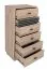 Schmale Kommode Niel 18, Farbe: Eiche / Anthrazit - Abmessungen: 120 x 60 x 40 cm (H x B x T)