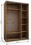 Kleiderschrank / Schiebetürenschrank | 245,5 x 150 x 64 cm | 2 Kleiderstangen | 6 Fächer | Soft-Close | 2 Schiebetüren | Spiegel | Farbe: Eiche Artisan