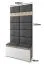 Garderobe 01 mit Roten Polsterpaneele für Sitzbank und Wand, Graphit/Red, 215 x 100 x 40 cm, Schuhschrank für 8 Paar Schuhe, 6 Kleiderhaken, 4 Fächer