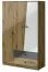 120 cm breiter Kleiderschrank mit 3 Türen, 6 Fächern und 2 Schubladen | Farbe: Eiche | Tiefe: 50 cm Abbildung
