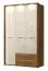 137 cm breiter Kleiderschrank mit 3 Türen, 4 Fächern und 2 Schubladen | Farbe: Beige | Tiefe: 56 cm Abbildung