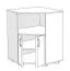 Eck-Kommode Ainsa 14 | Eiche Braun | 72 x 37 x 95 cm (L x T x H) | Griffe aus Metall | ABS-Kanten | 3 Fächer | Verstellbare Füße