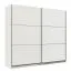 Breiter Schiebetürenschrank / Kleiderschrank Kule 07, Farbe: Weiß, zwei Kleiderstangen, 10 Fächer, gute Verarbeitung, Maße: 210 x 217 x 62,5 cm