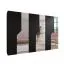 Drehtürenschrank | 3 Spiegeltüren | Farbe: Schwarz | 3 Fächer | 3 Kleiderstangen | Soft-Close-Funktion | Griffe: Kaschmir | Maße: 300 x 52 x 202 cm | Kleiderschrank | ABS-Kanten