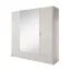 Kleiderschrank mit 2 Spiegeltüren Sloughia 16, ABS-Kantenschutz, Farbe: Beige, Maße: 208 x 213 x 55 cm, 2 Schubladen, 1 Kleiderstange, modernes Lamellen-Design