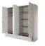 Kleiderschrank mit 2 Spiegeltüren Sloughia 16, ABS-Kantenschutz, Farbe: Beige, Maße: 208 x 213 x 55 cm, 2 Schubladen, 1 Kleiderstange, modernes Lamellen-Design