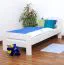 Kinderbett 90 x 190 cm | Massivholz: Buche | Weiß Lackiert Abbildung