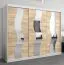 Großer 250 cm breiter Kleiderschrank mit 10 Fächern und 3 Türen | Farbe: Sonoma Eiche / Weiß Abbildung