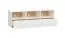 TV-Möbel / TV-Schrank mit drei Schubladen Aenna 97, Farbe: Weiß / Eiche, Griffe: Weiß, drei Kabellöcher, drei Fächer, Maße: 51,5 x 151 x 46,5 cm