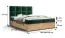 Boxspringbett mit weichen Veloursstoff Pilio 59, Farbe: Grau / Eiche Golden Craft - Liegefläche: 180 x 200 cm (B x L)