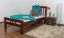 Kinderbett / Jugendbett "Easy Premium Line" K8, Buche Vollholz massiv dunkelbraun lackiert - Liegefläche: 90 x 200 cm