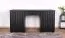 Schreibtisch mit 4 Fächern, in Schwarz, 77 x 140 x 60 cm, Soft Close System, 2 Türen und 1 Schublade, Fronten mit Lamellen, Metallgriffe
